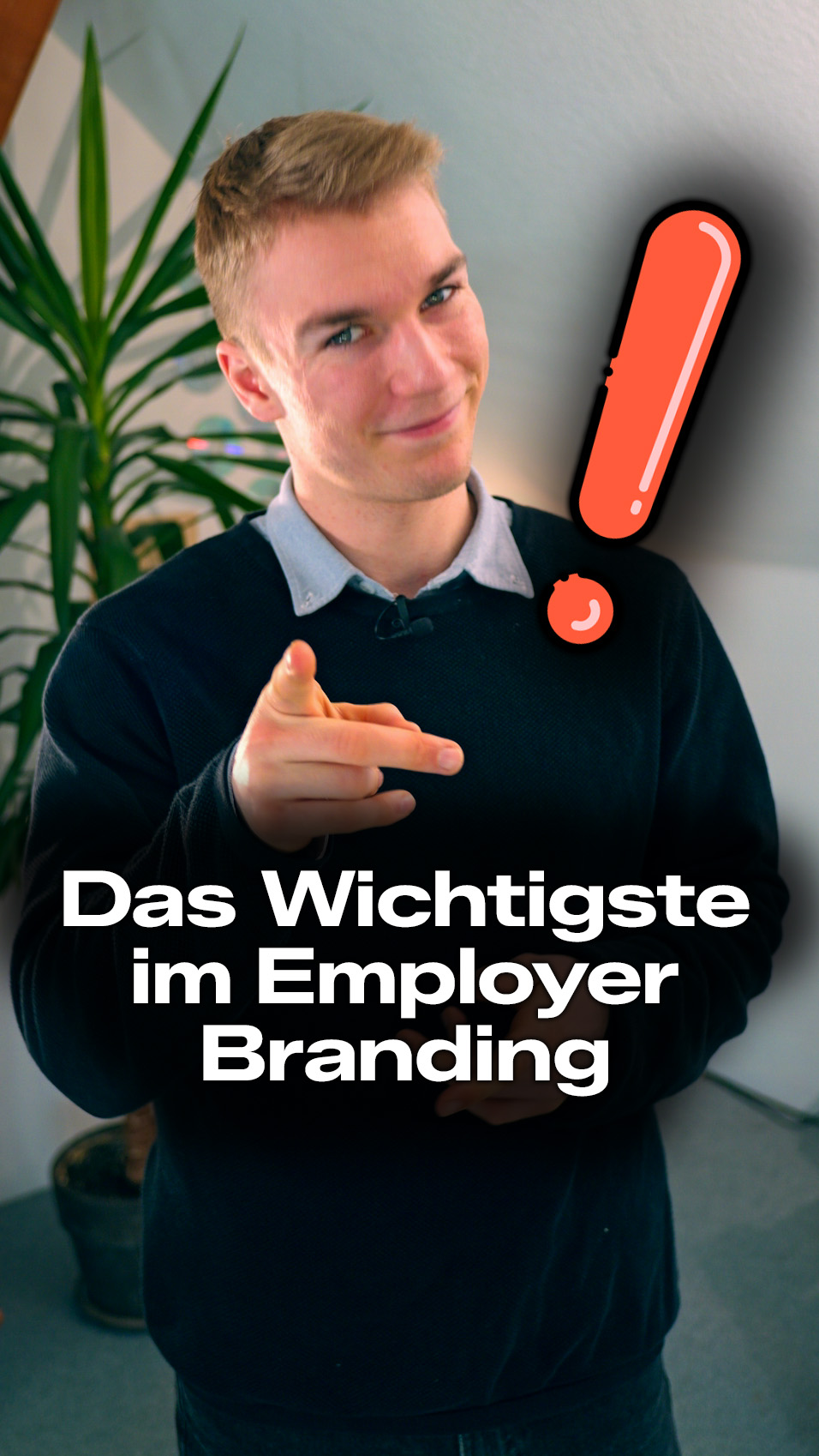 Arne Görlitz zeigt mit dem Finger auf die Kamera, dazu der Text Das Wichtigste im Employer Branding